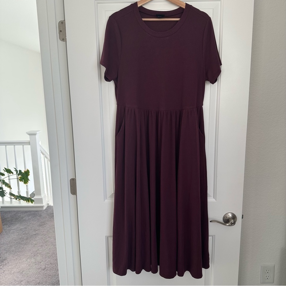 Torrid Maroon Elegant Burgundy Midi Dress with Pockets
